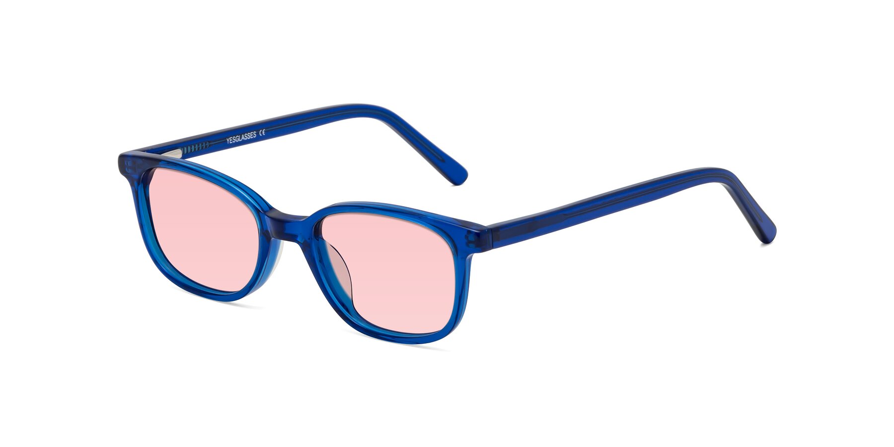 Angle of Jee in Navy Blue with Light Garnet Tinted Lenses