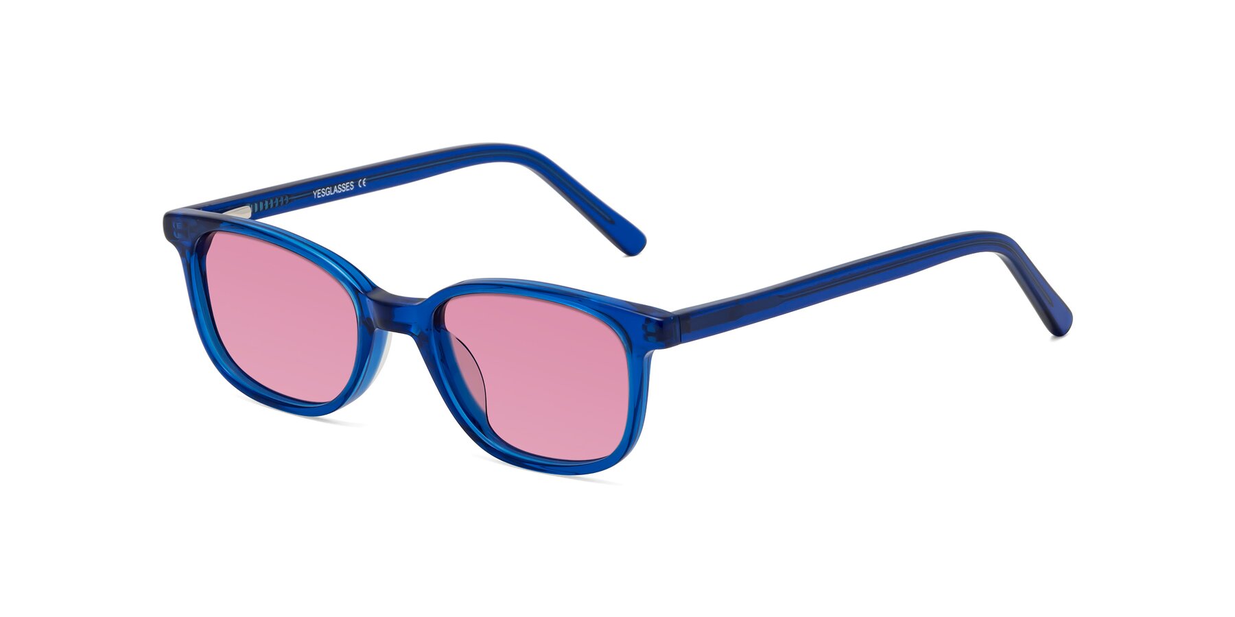 Angle of Jee in Navy Blue with Medium Wine Tinted Lenses