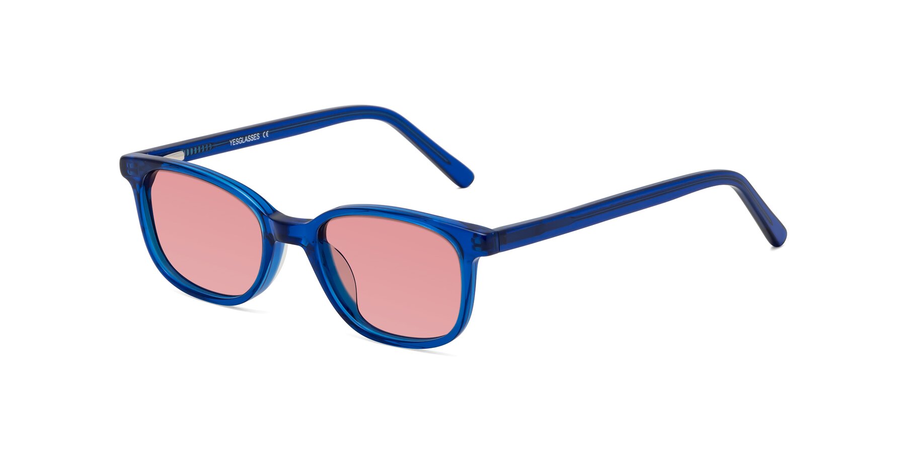 Angle of Jee in Navy Blue with Medium Garnet Tinted Lenses