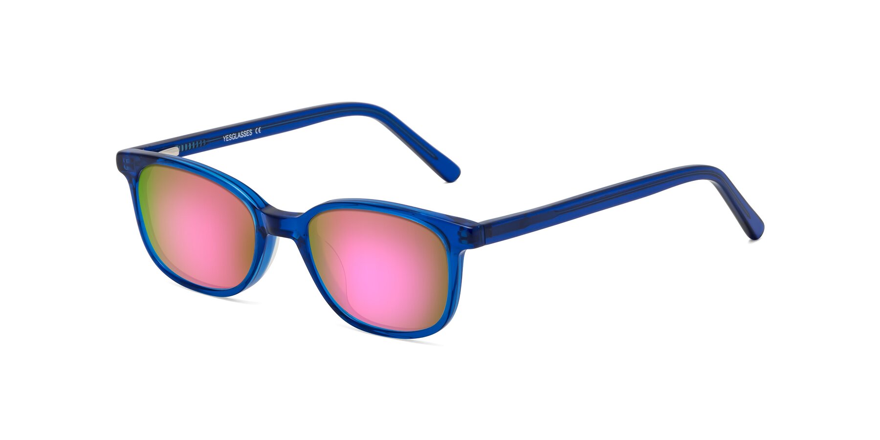 Angle of Jee in Navy Blue with Pink Mirrored Lenses