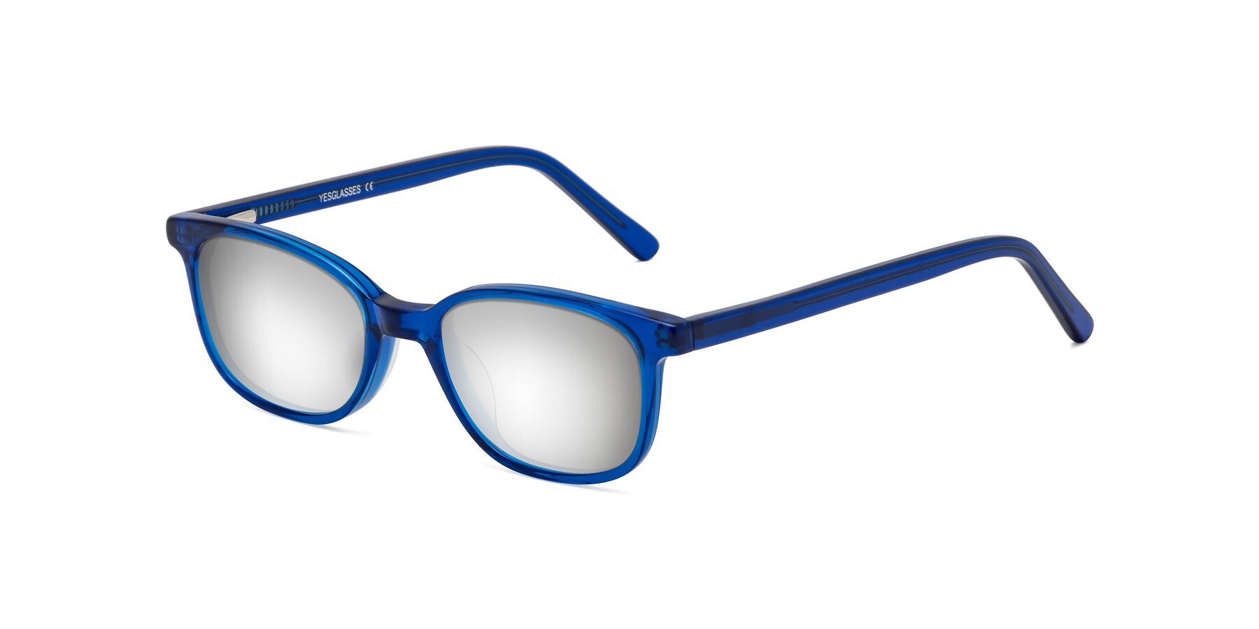 Angle of Jee in Navy Blue with Silver Mirrored Lenses