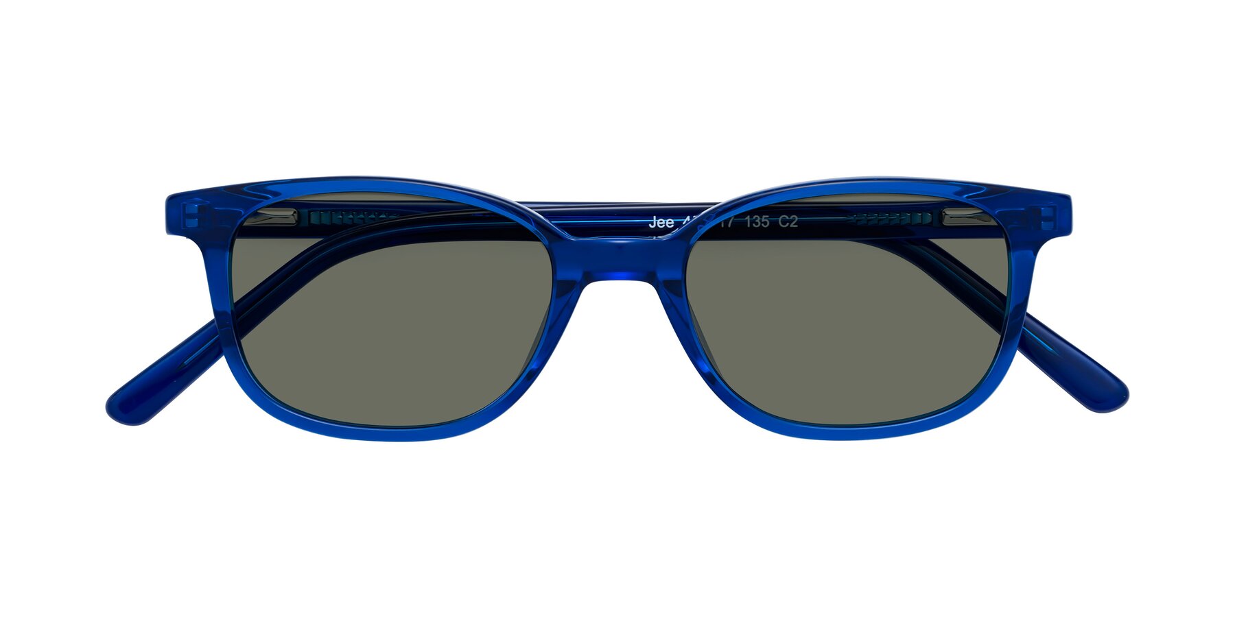 Folded Front of Jee in Navy Blue with Gray Polarized Lenses