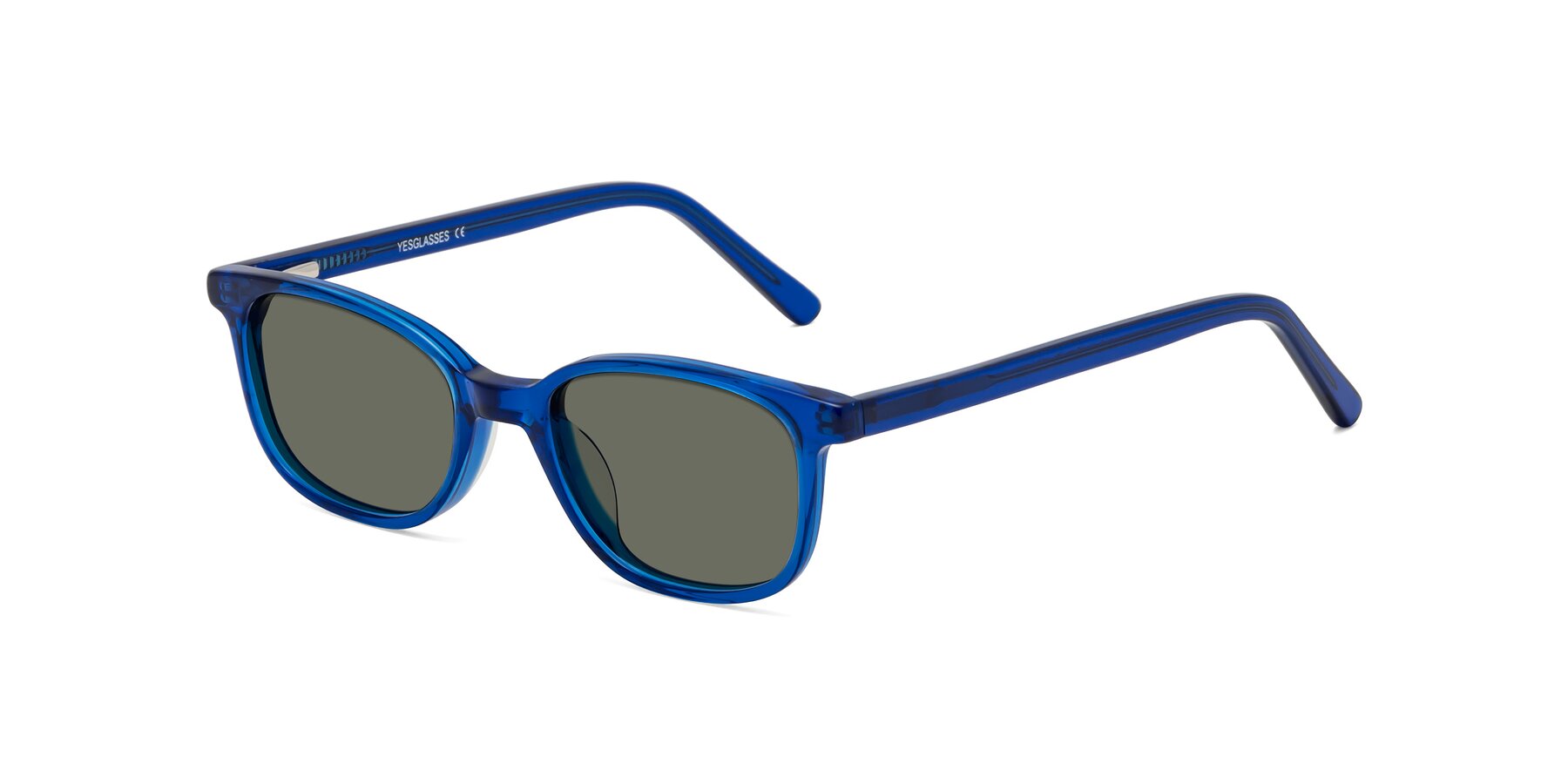 Angle of Jee in Navy Blue with Gray Polarized Lenses