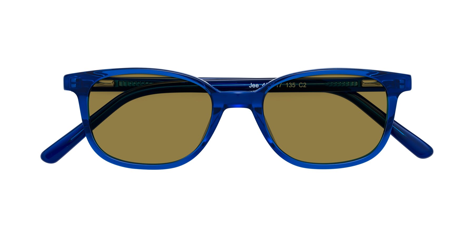 Folded Front of Jee in Navy Blue with Brown Polarized Lenses