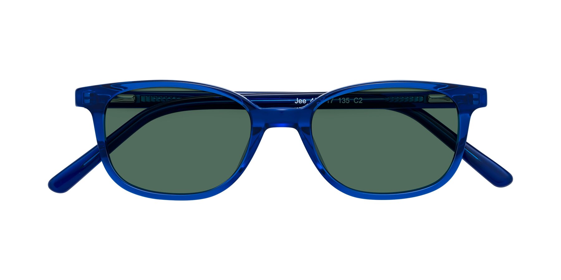 Folded Front of Jee in Navy Blue with Green Polarized Lenses
