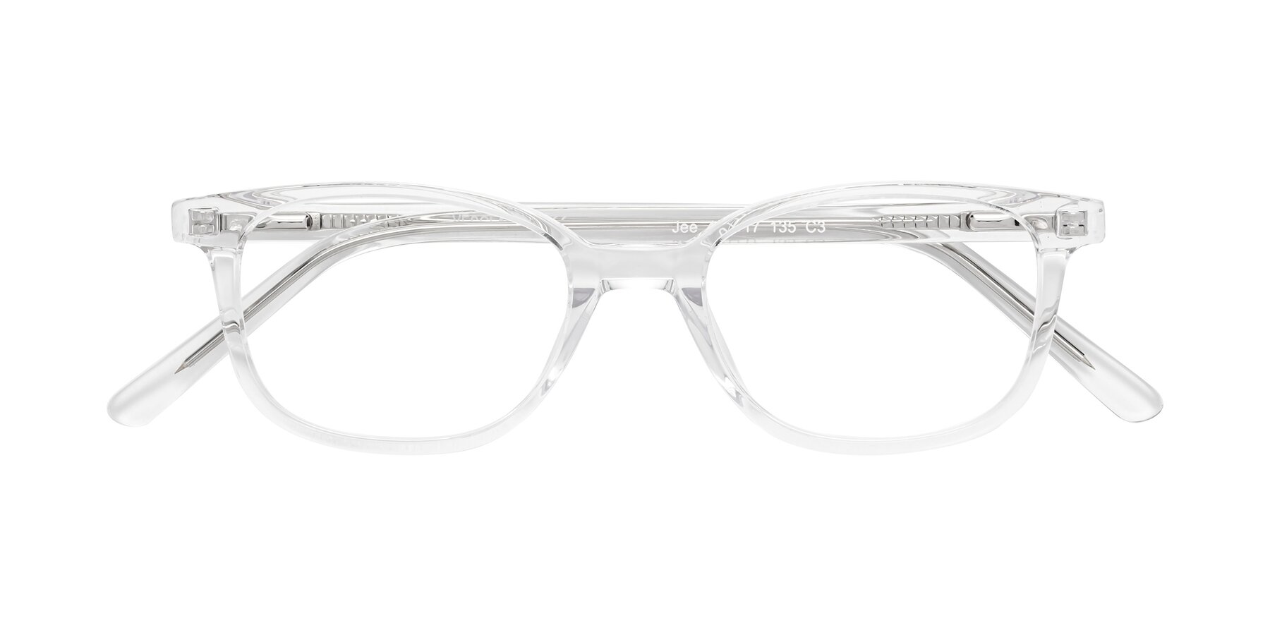 Folded Front of Jee in Clear with Clear Eyeglass Lenses