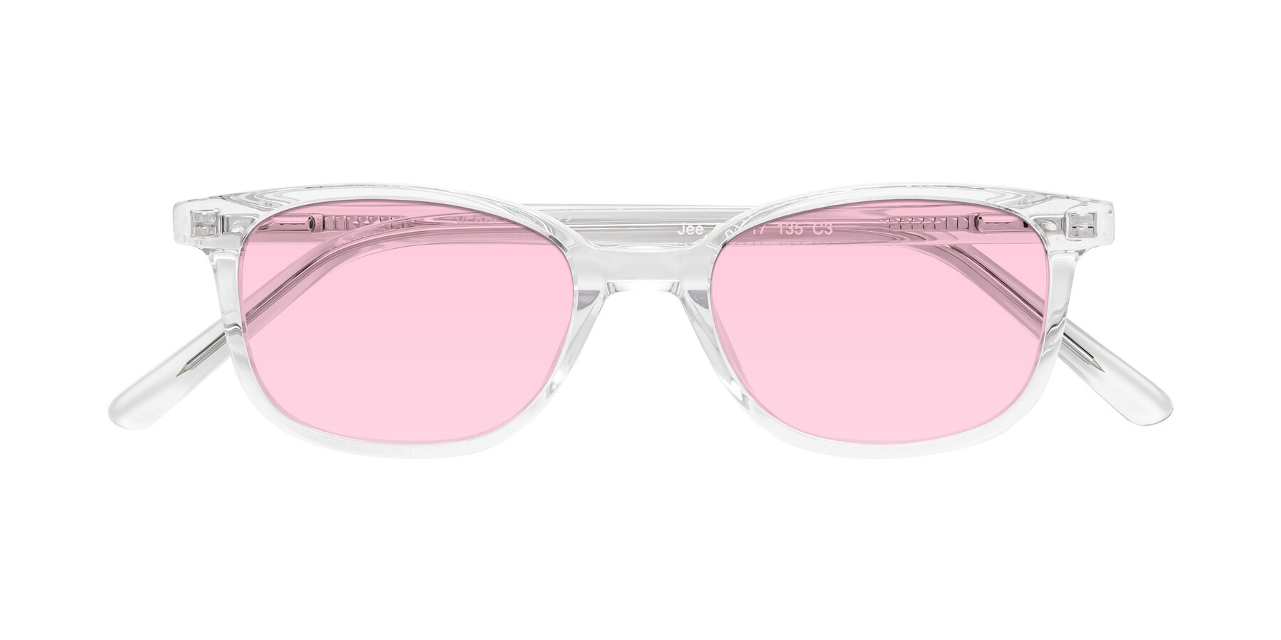 Folded Front of Jee in Clear with Light Pink Tinted Lenses