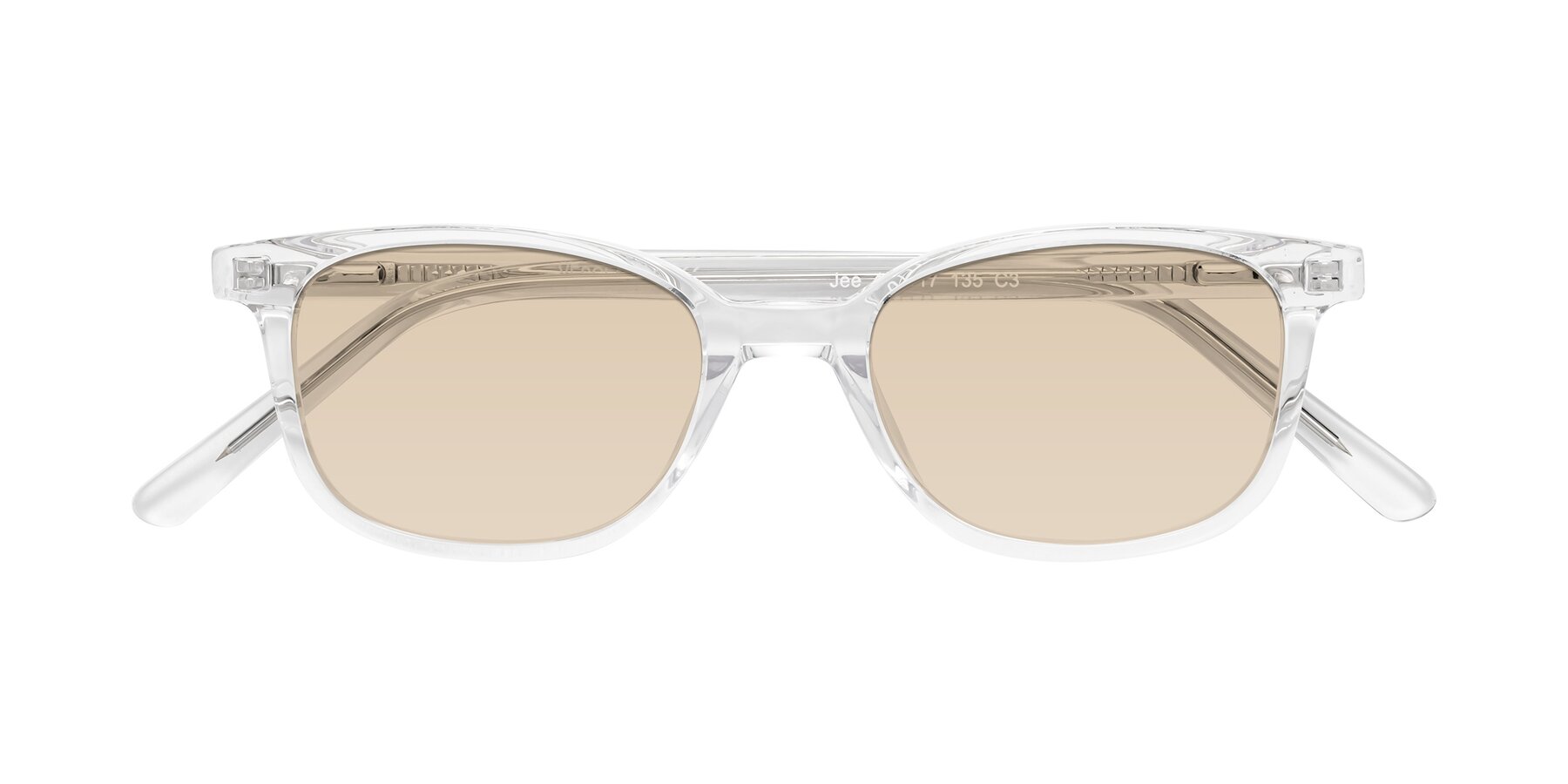 Folded Front of Jee in Clear with Light Brown Tinted Lenses