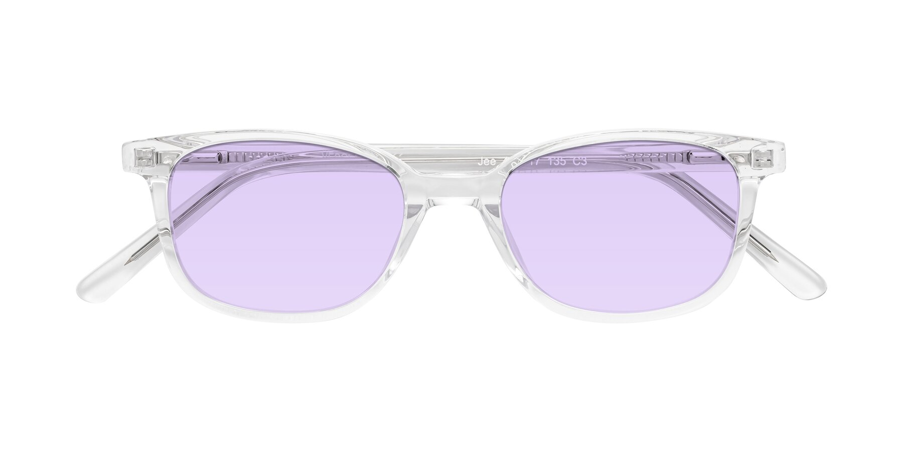 Folded Front of Jee in Clear with Light Purple Tinted Lenses