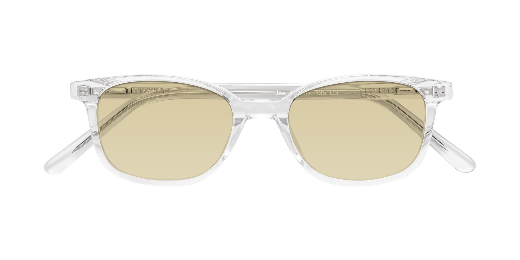 Folded Front of Jee in Clear with Light Champagne Tinted Lenses