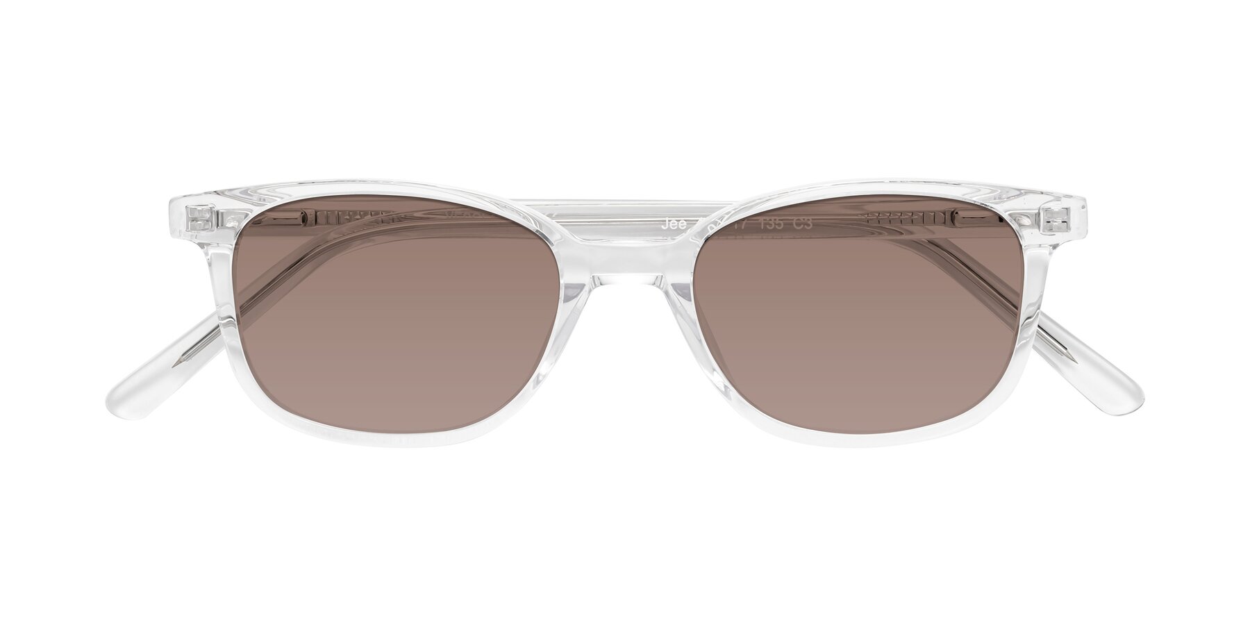 Folded Front of Jee in Clear with Medium Brown Tinted Lenses