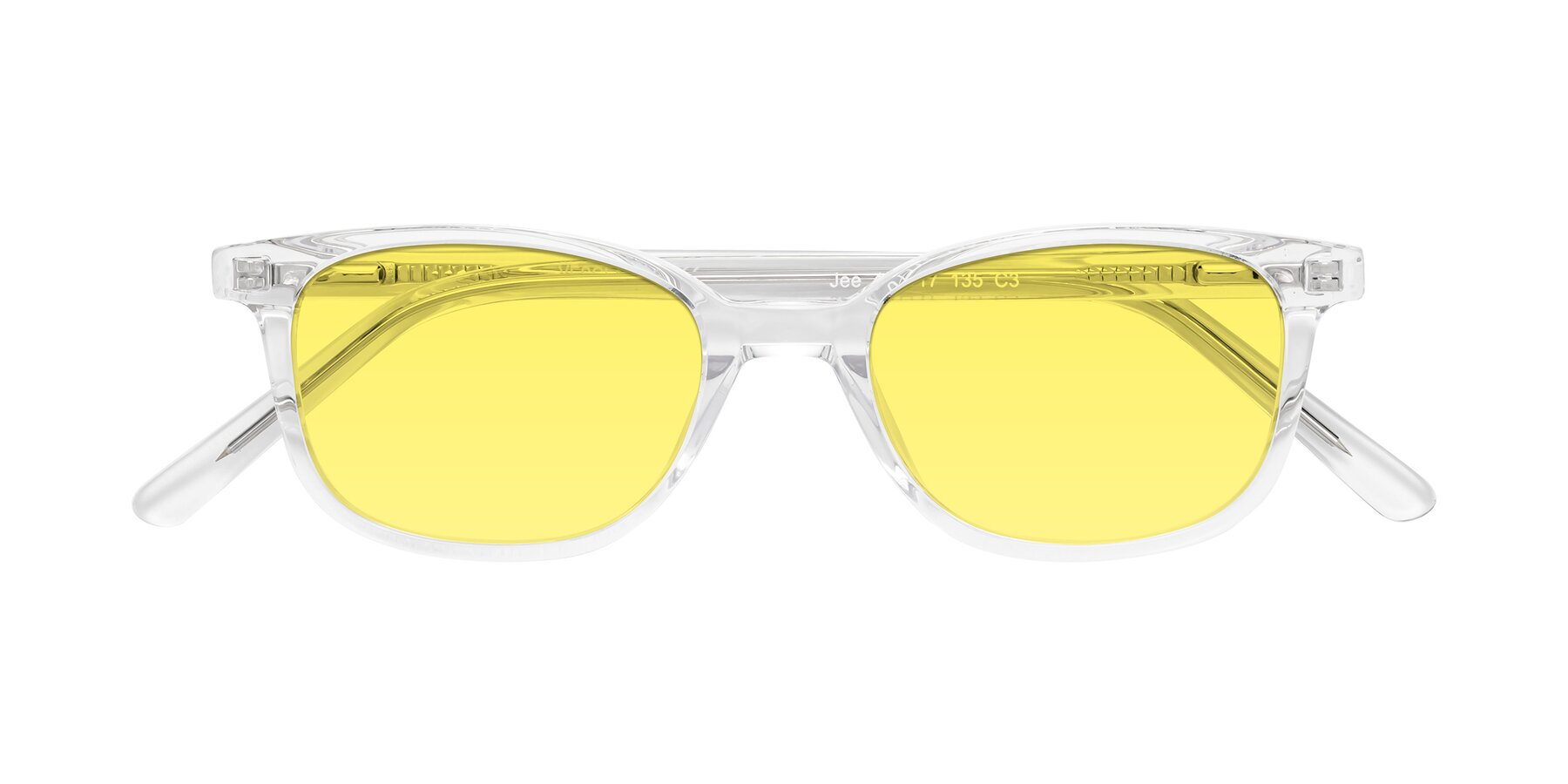 Folded Front of Jee in Clear with Medium Yellow Tinted Lenses