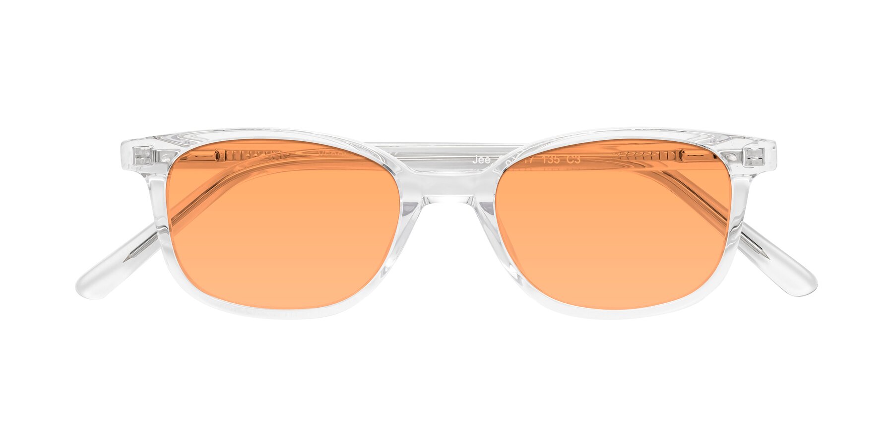 Folded Front of Jee in Clear with Medium Orange Tinted Lenses