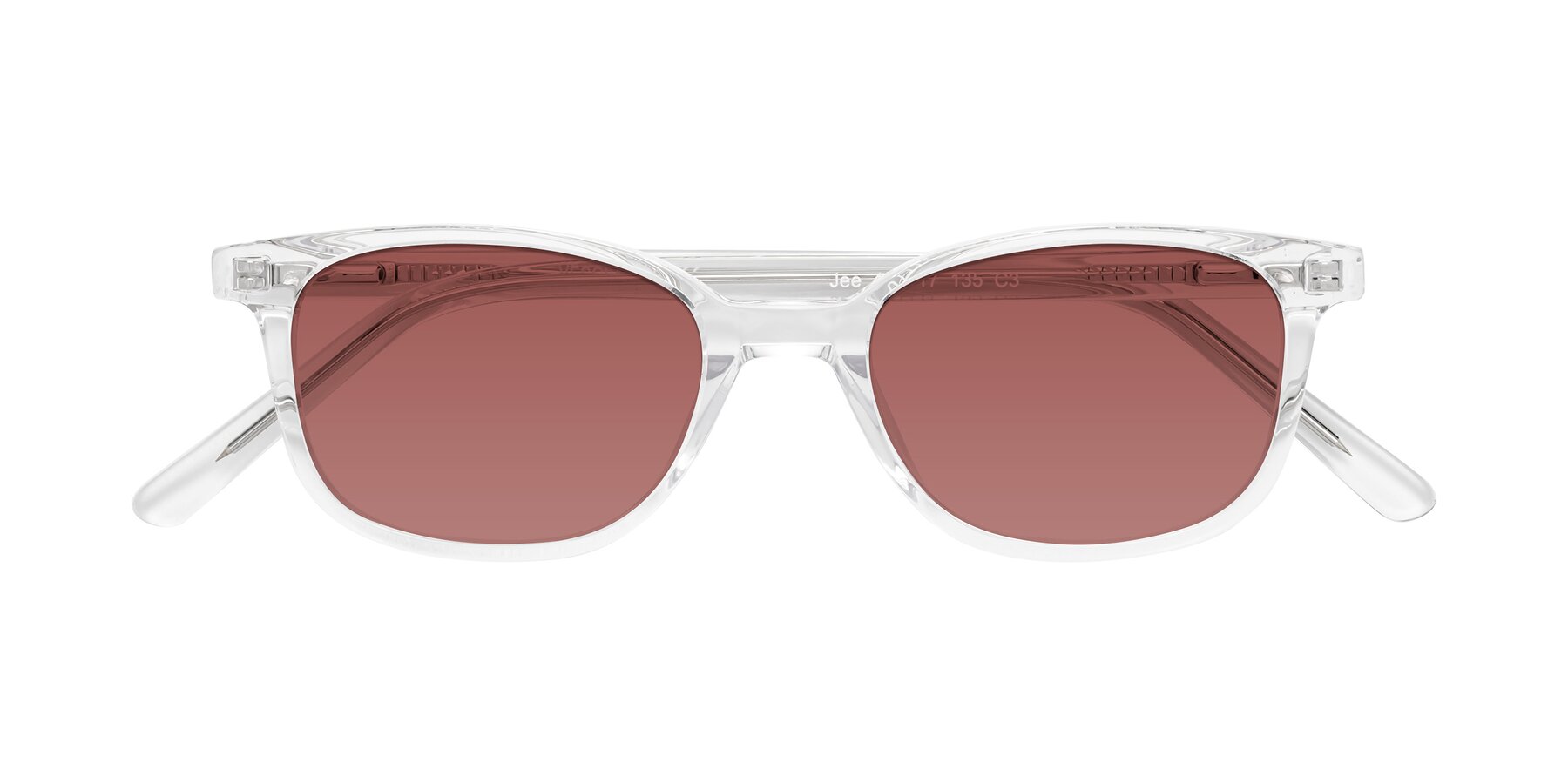 Folded Front of Jee in Clear with Garnet Tinted Lenses