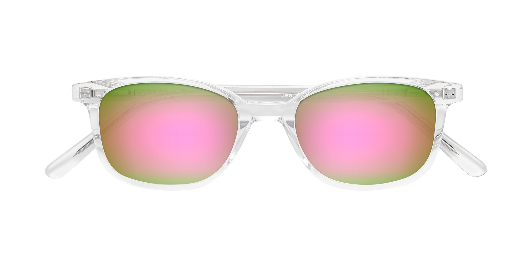 Folded Front of Jee in Clear with Pink Mirrored Lenses