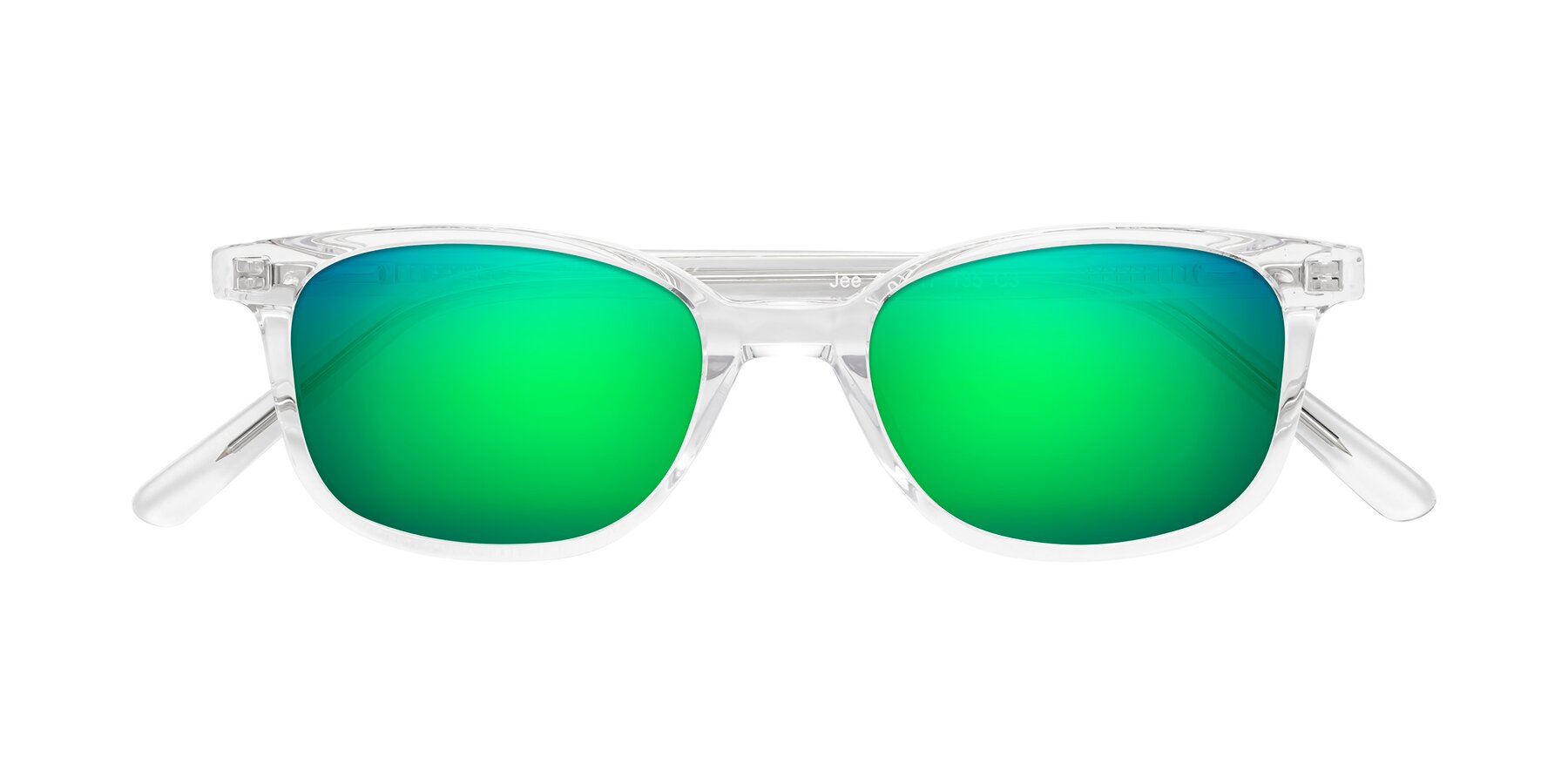 Folded Front of Jee in Clear with Green Mirrored Lenses