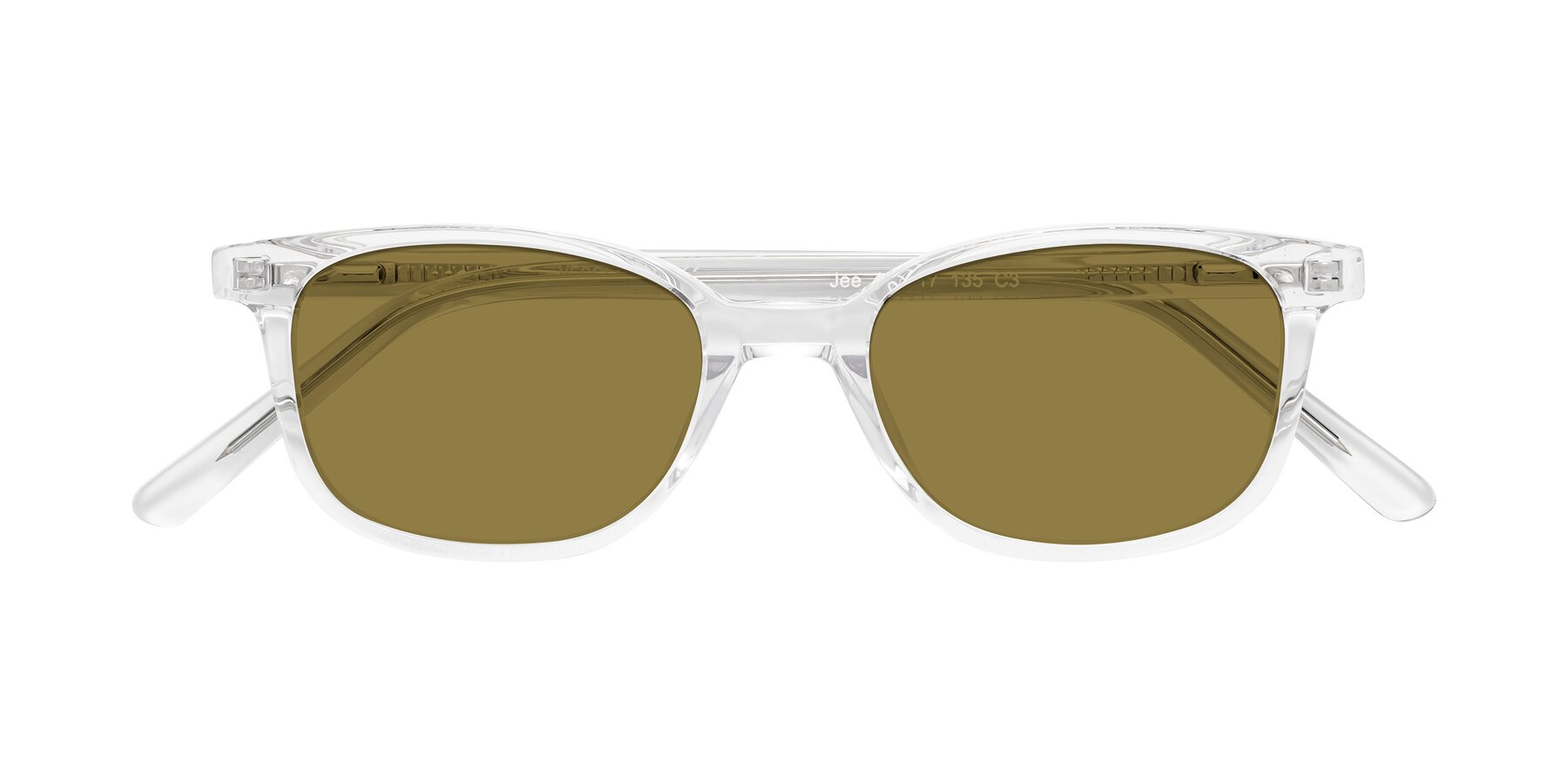 Folded Front of Jee in Clear with Brown Polarized Lenses