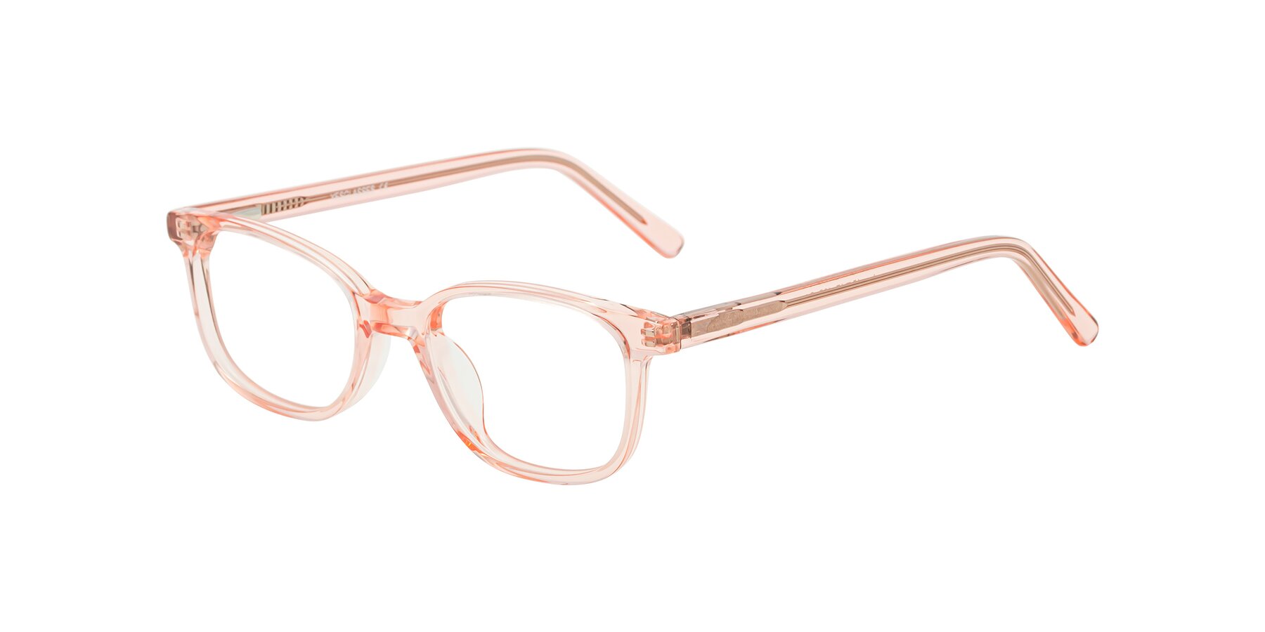 Angle of Jee in Transparent Pink with Clear Eyeglass Lenses