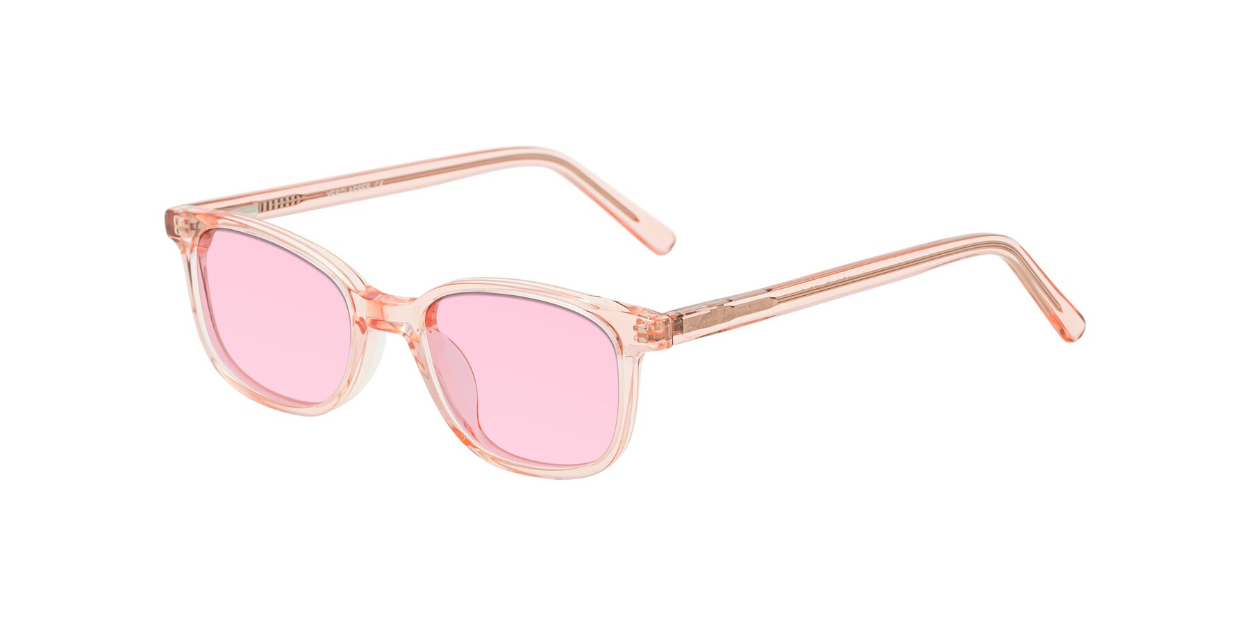 Angle of Jee in Transparent Pink with Light Pink Tinted Lenses
