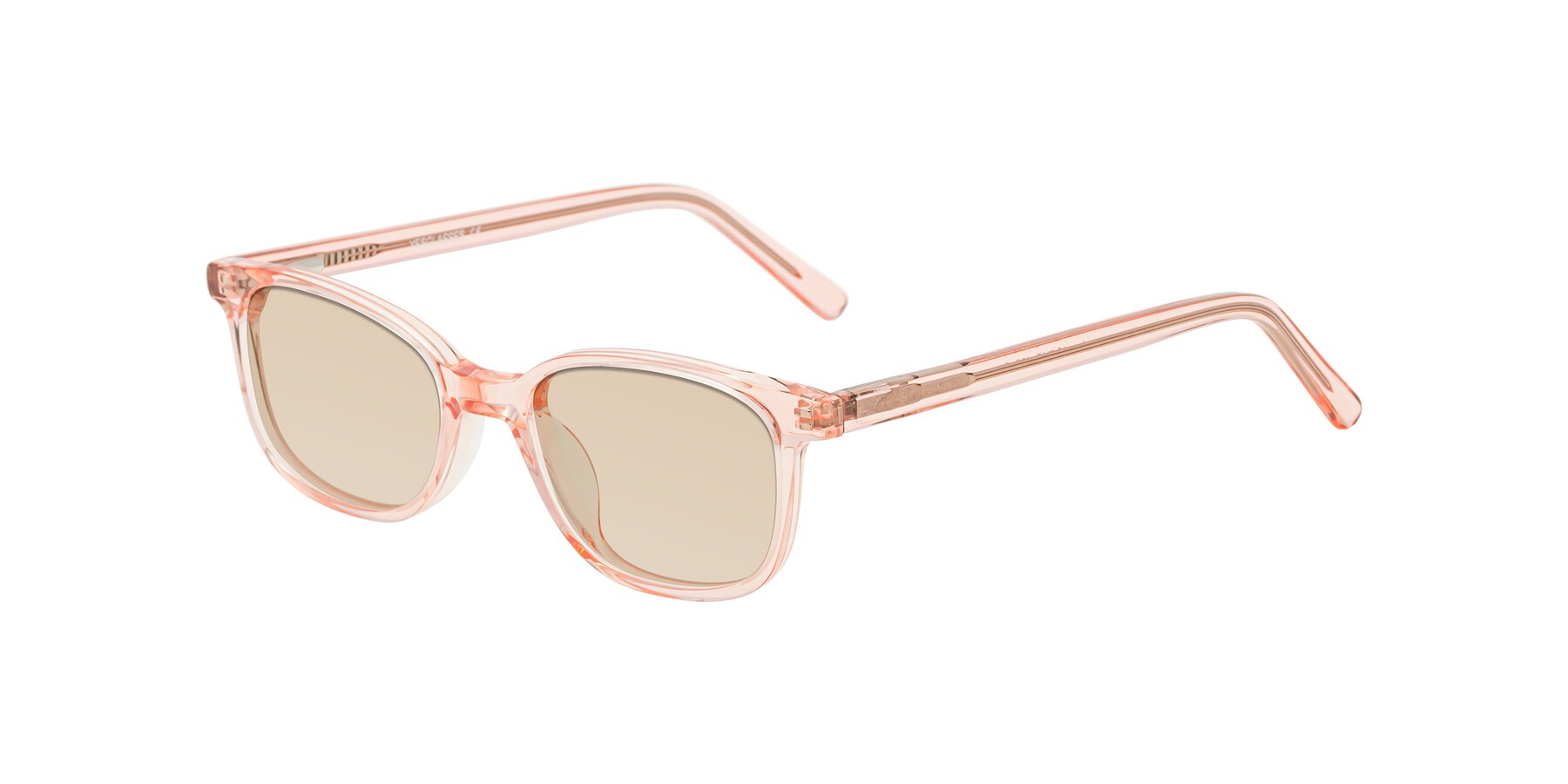 Angle of Jee in Transparent Pink with Light Brown Tinted Lenses