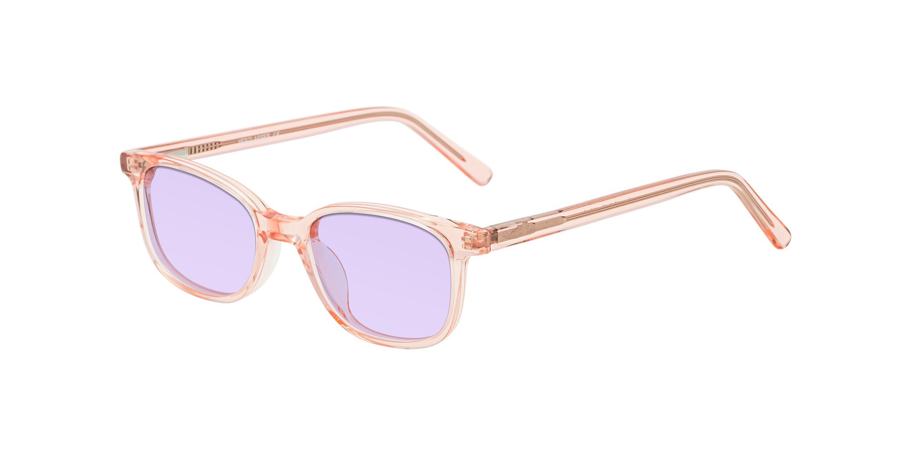 Angle of Jee in Transparent Pink with Light Purple Tinted Lenses
