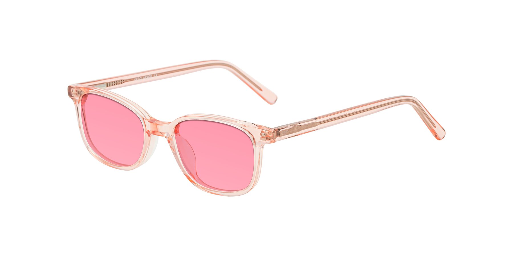 Angle of Jee in Transparent Pink with Pink Tinted Lenses