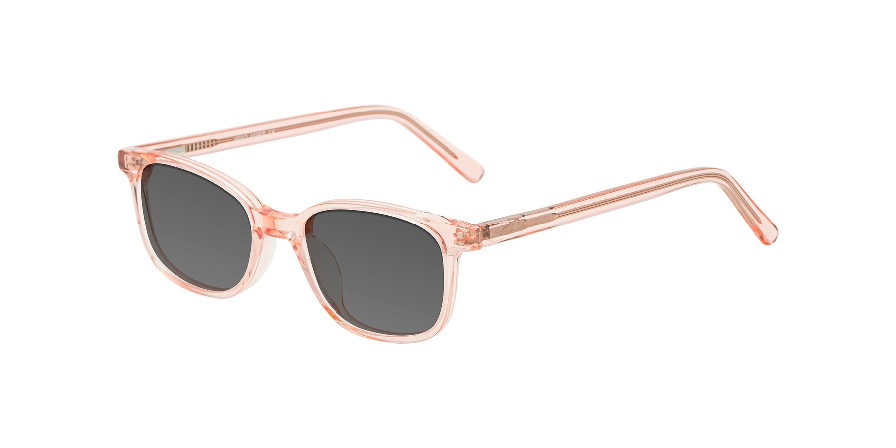 Angle of Jee in Transparent Pink with Medium Gray Tinted Lenses