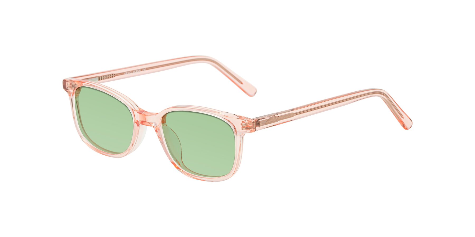 Angle of Jee in Transparent Pink with Medium Green Tinted Lenses
