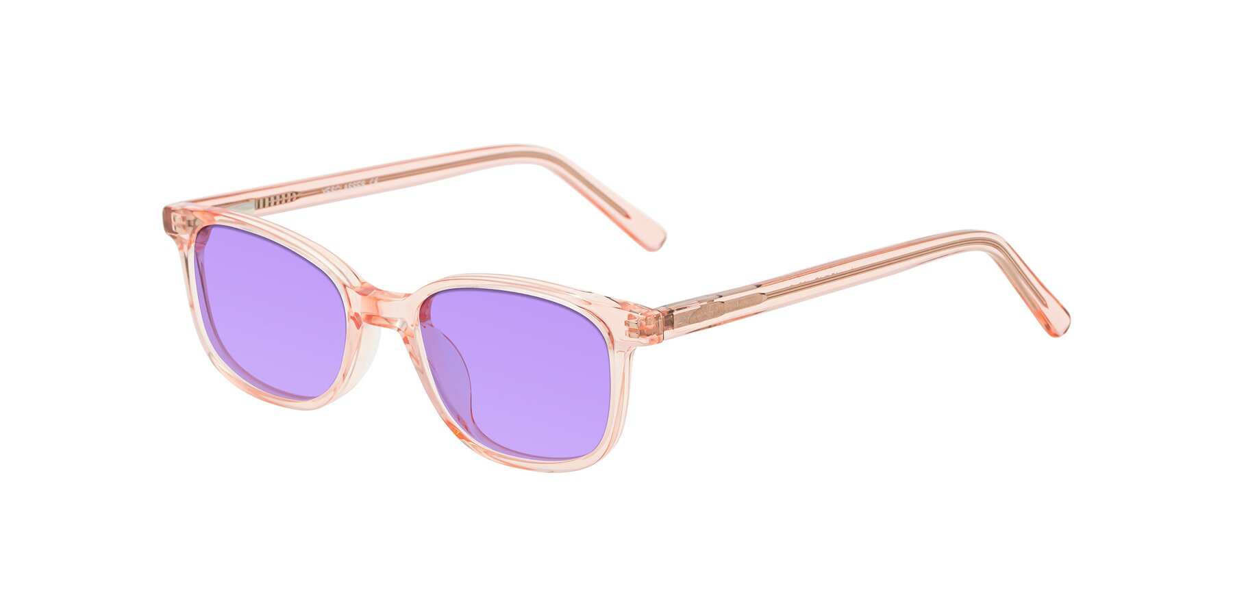 Angle of Jee in Transparent Pink with Medium Purple Tinted Lenses