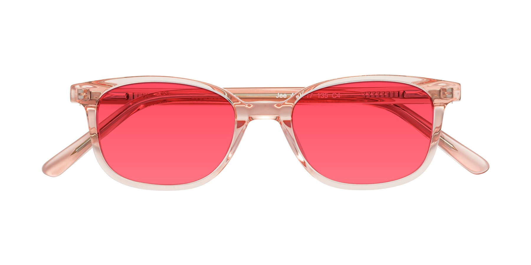 Folded Front of Jee in Transparent Pink with Red Tinted Lenses