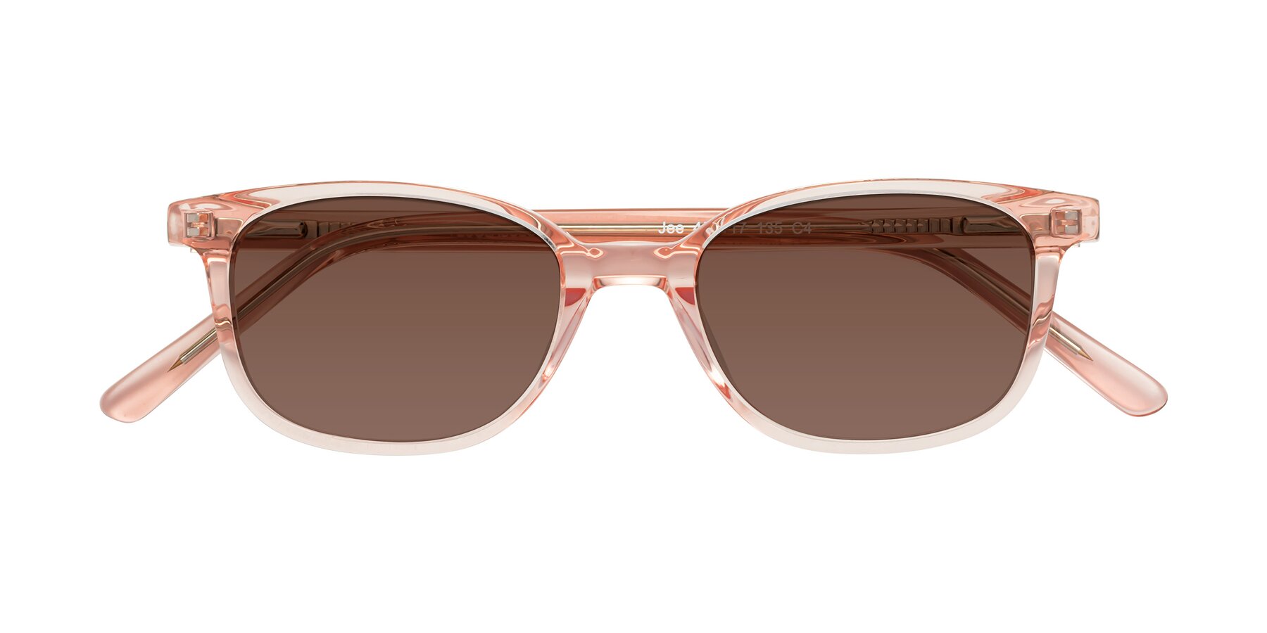 Folded Front of Jee in Transparent Pink with Brown Tinted Lenses