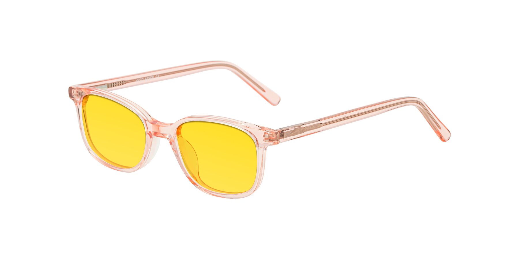 Angle of Jee in Transparent Pink with Yellow Tinted Lenses