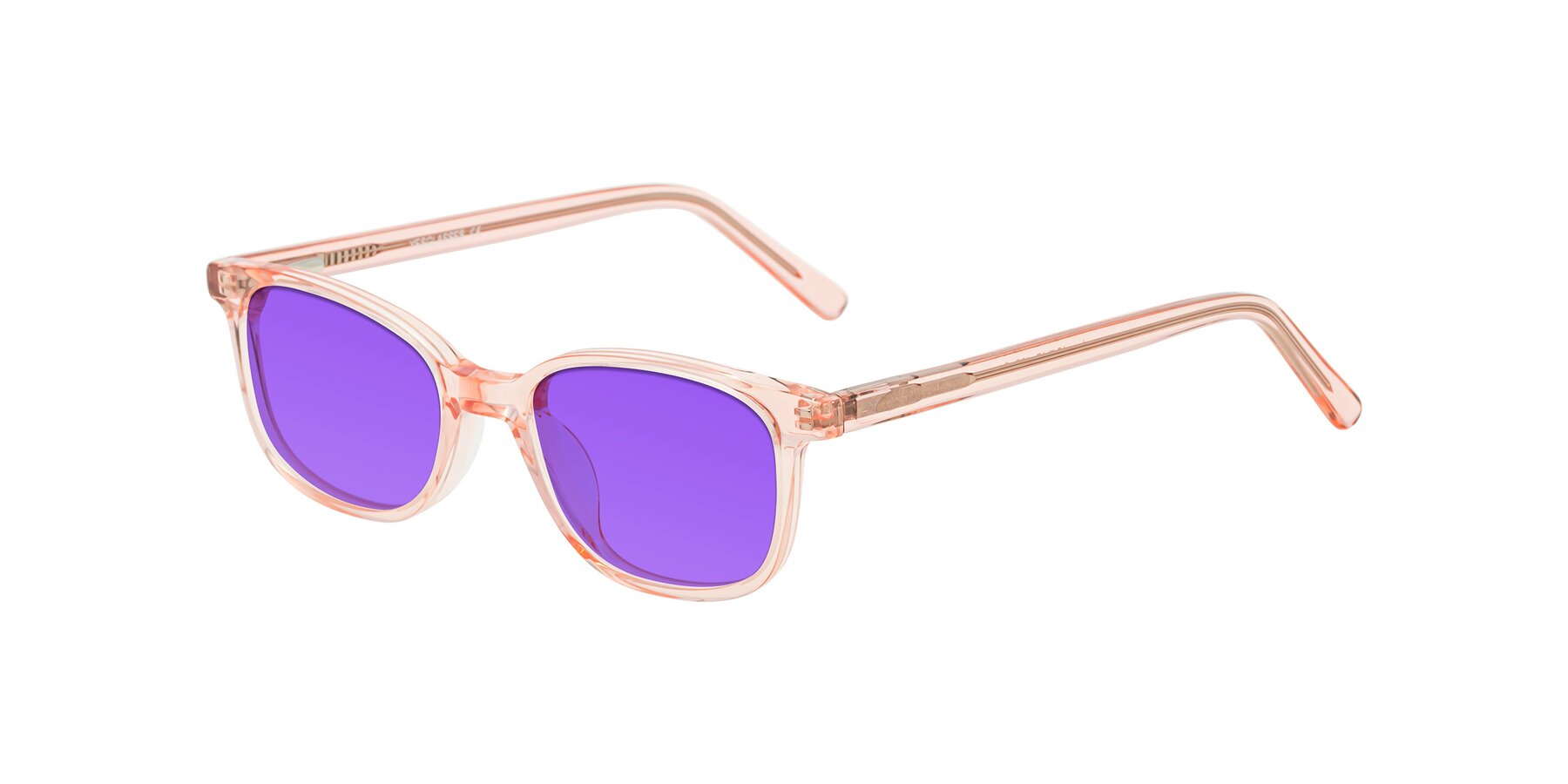 Angle of Jee in Transparent Pink with Purple Tinted Lenses