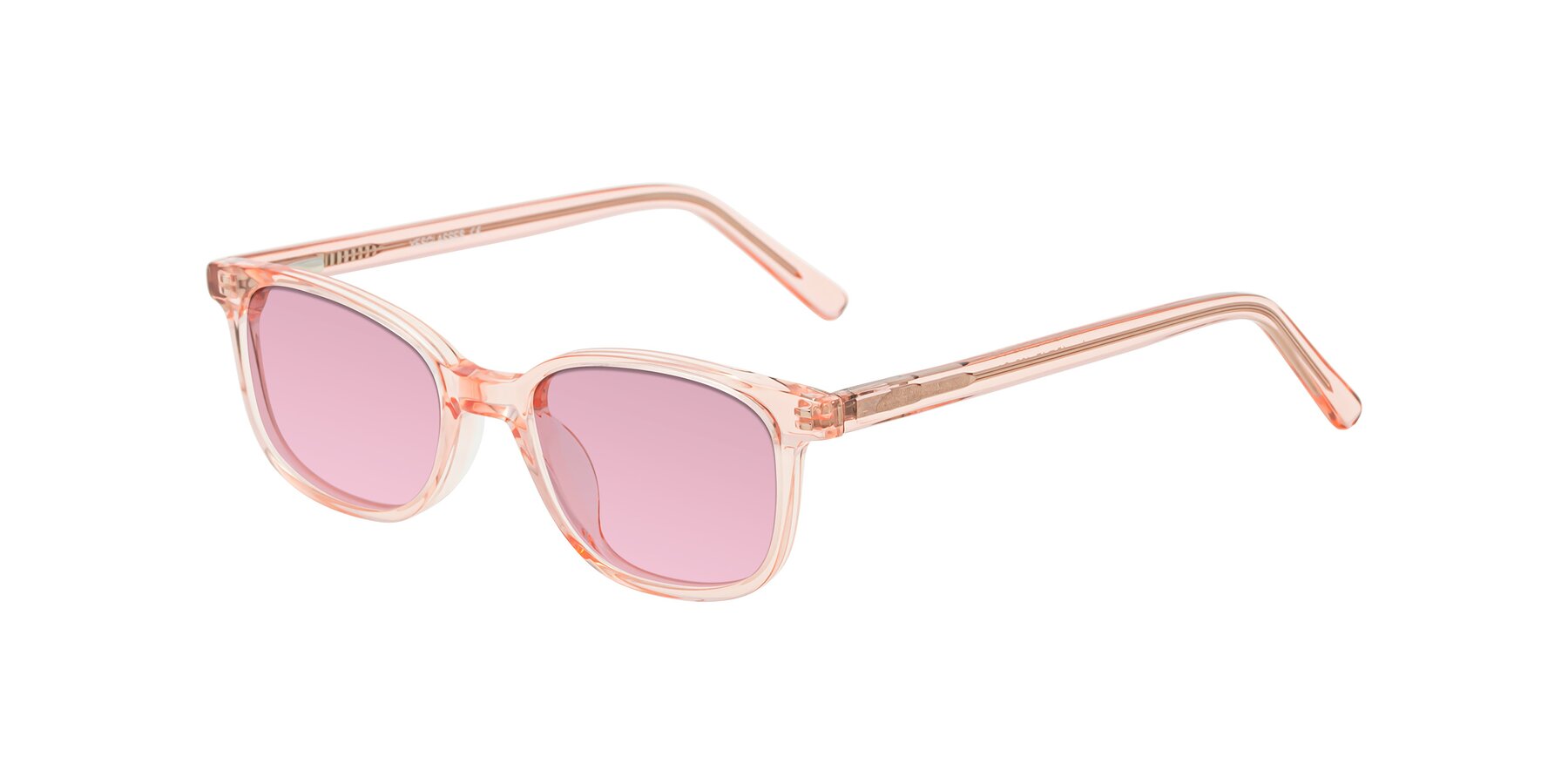 Angle of Jee in Transparent Pink with Light Wine Tinted Lenses