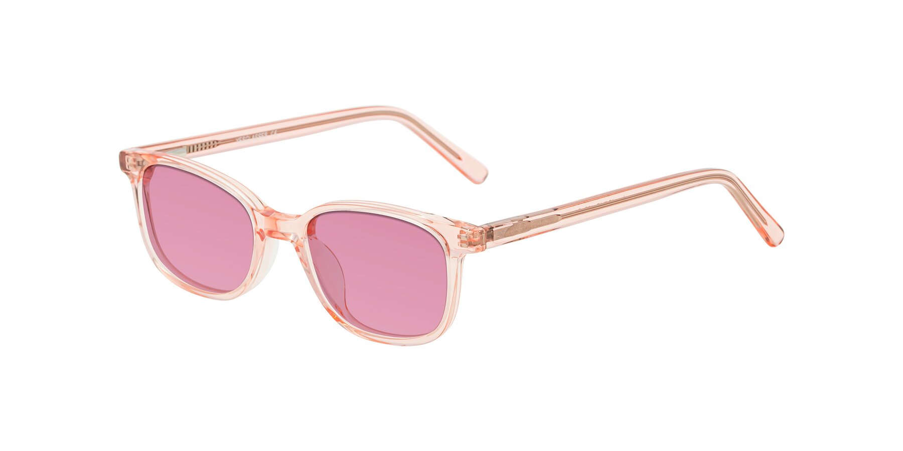 Angle of Jee in Transparent Pink with Medium Wine Tinted Lenses