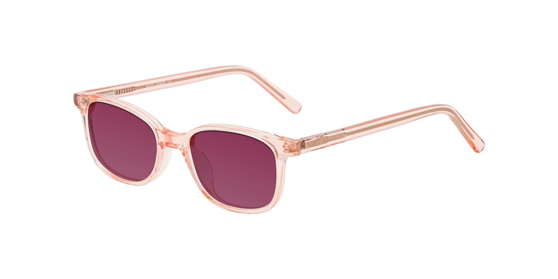 Angle of Jee in Transparent Pink with Wine Tinted Lenses