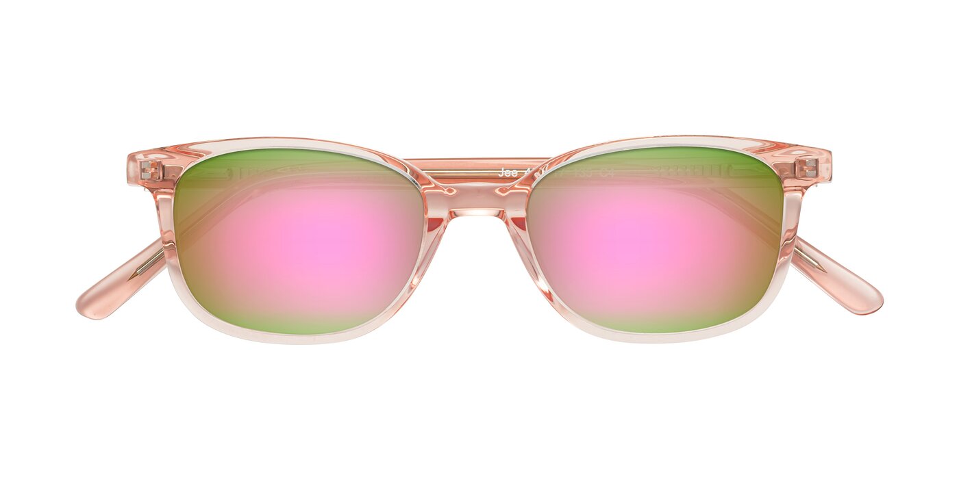 Jee - Transparent Pink Flash Mirrored Sunglasses