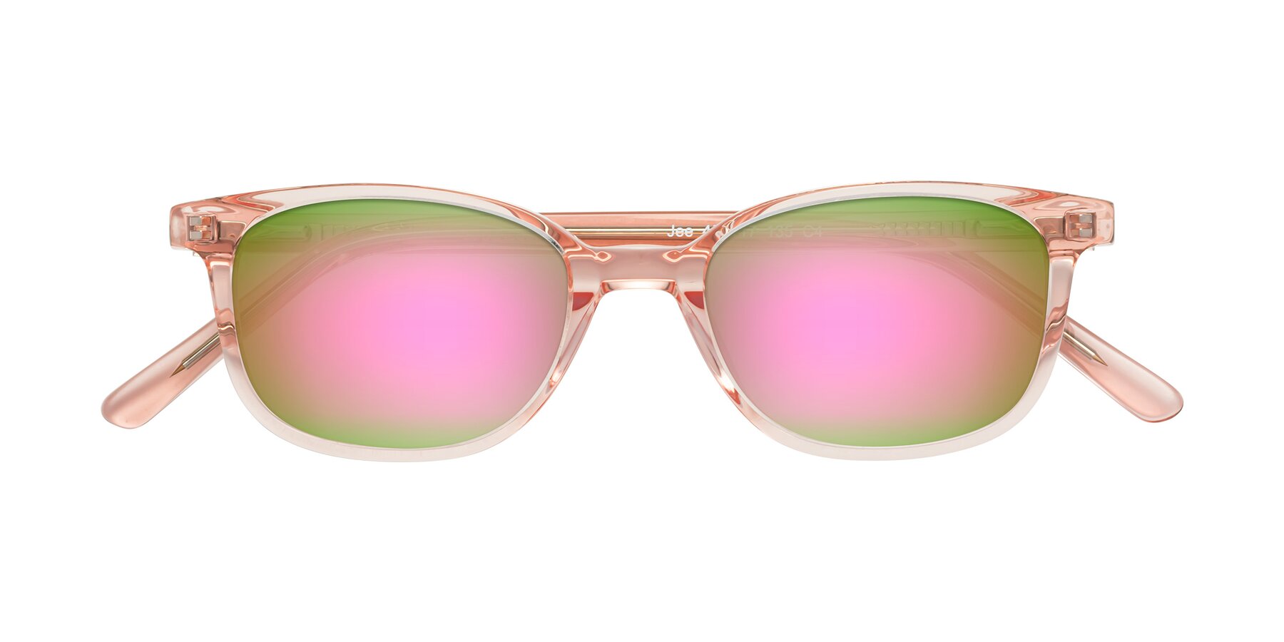 Folded Front of Jee in Transparent Pink with Pink Mirrored Lenses