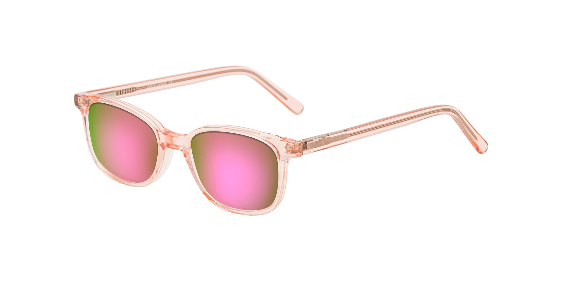 Angle of Jee in Transparent Pink with Pink Mirrored Lenses