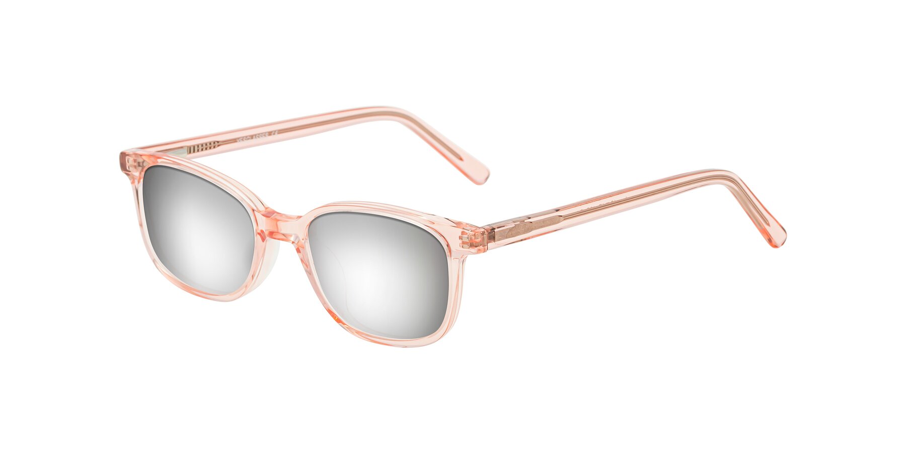 Angle of Jee in Transparent Pink with Silver Mirrored Lenses