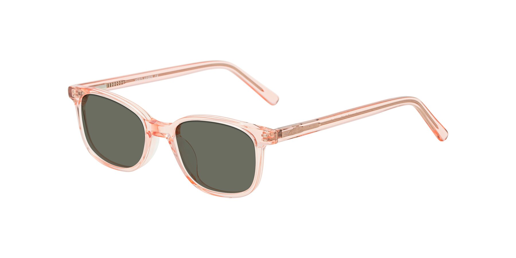 Angle of Jee in Transparent Pink with Gray Polarized Lenses