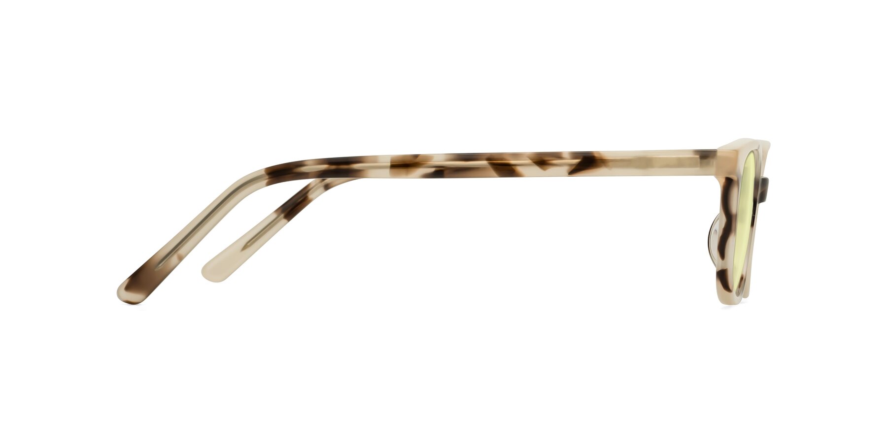 Side of Jee in Ivory Tortoise with Light Yellow Tinted Lenses