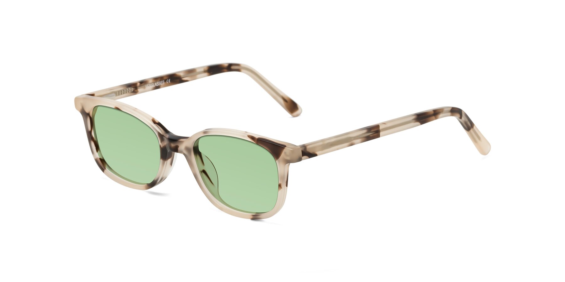 Angle of Jee in Ivory Tortoise with Medium Green Tinted Lenses
