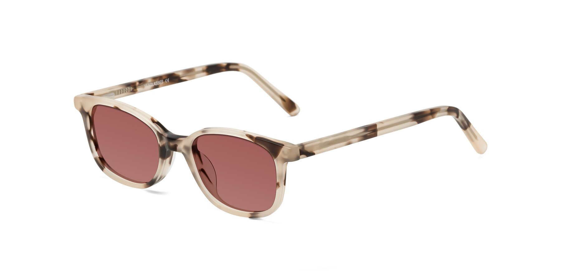 Angle of Jee in Ivory Tortoise with Garnet Tinted Lenses