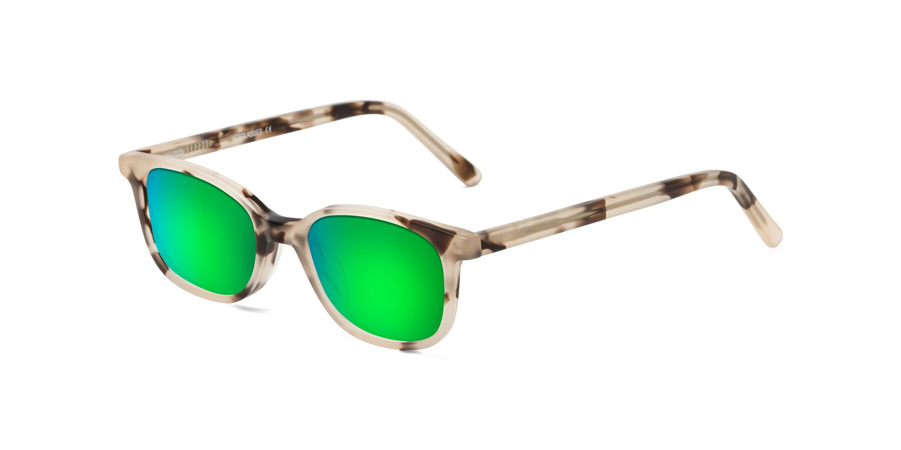 Angle of Jee in Ivory Tortoise with Green Mirrored Lenses