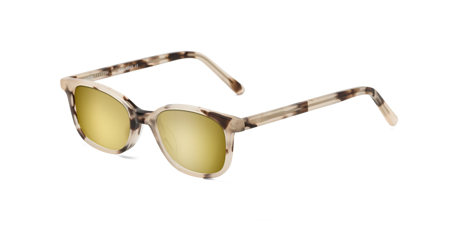 Angle of Jee in Ivory Tortoise with Gold Mirrored Lenses