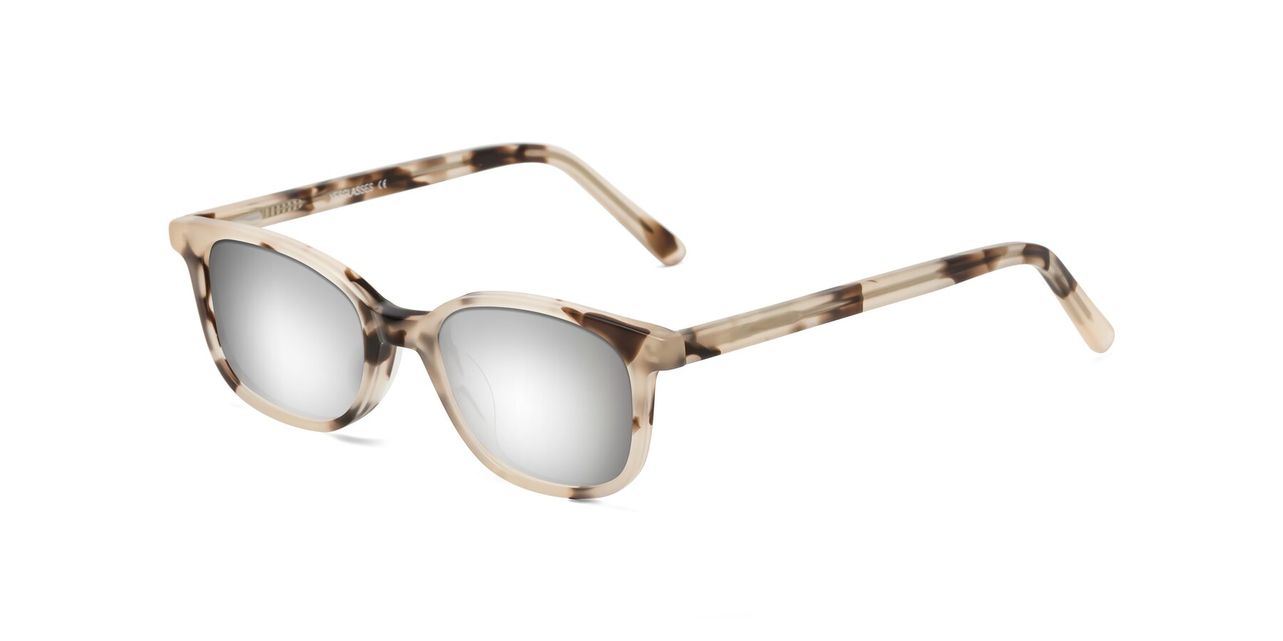 Angle of Jee in Ivory Tortoise with Silver Mirrored Lenses