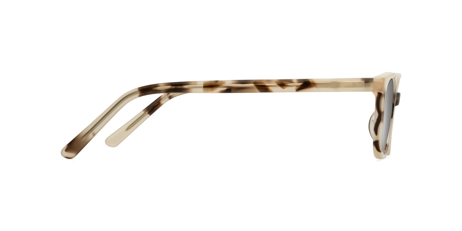 Side of Jee in Ivory Tortoise with Silver Mirrored Lenses