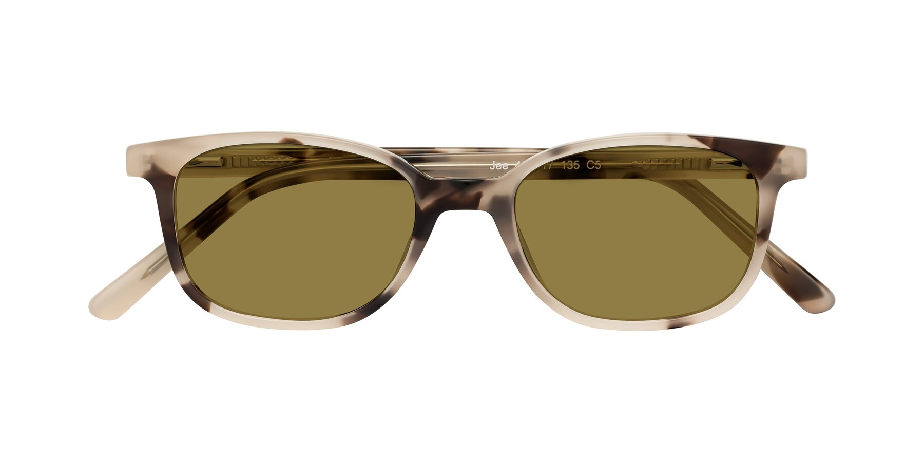 Folded Front of Jee in Ivory Tortoise with Brown Polarized Lenses
