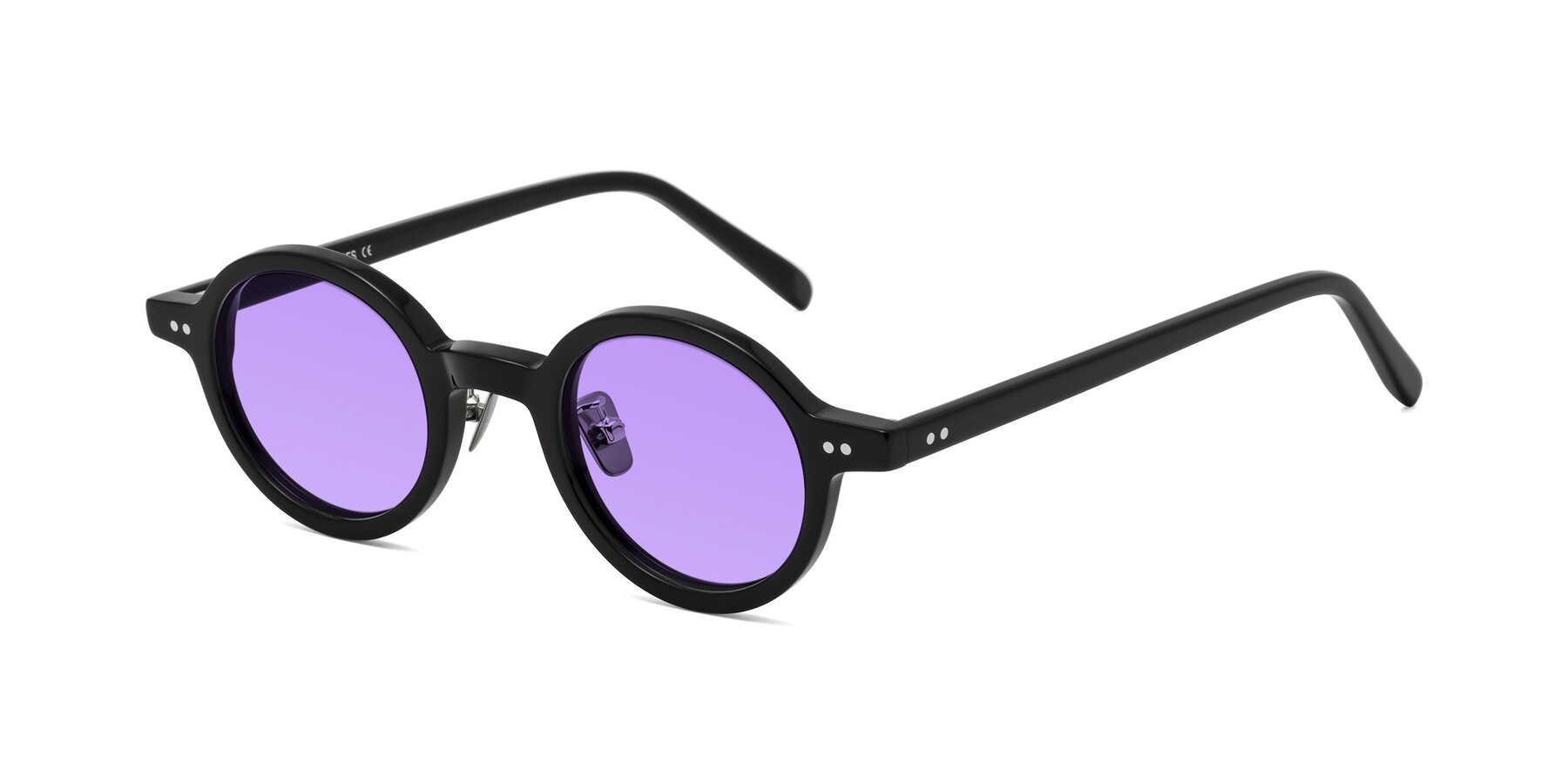 Angle of Rollin in Black with Medium Purple Tinted Lenses